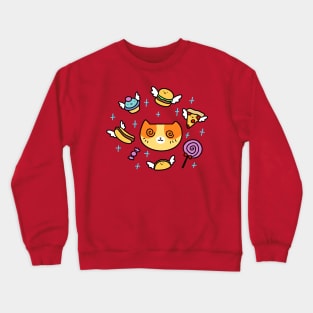 Hypnotized Junk Food Cat Crewneck Sweatshirt